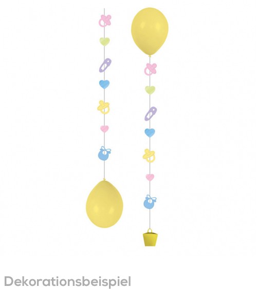 Hängegirlande für Ballons "Babyaccessoires" - pastell - 3 Stück