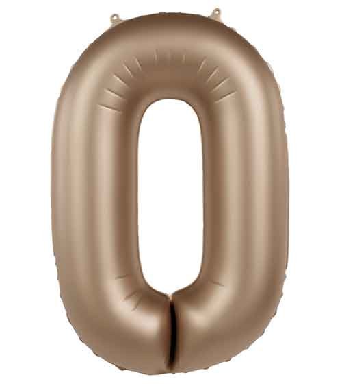 Folienballon Zahl "0" - satin gold - 86 cm