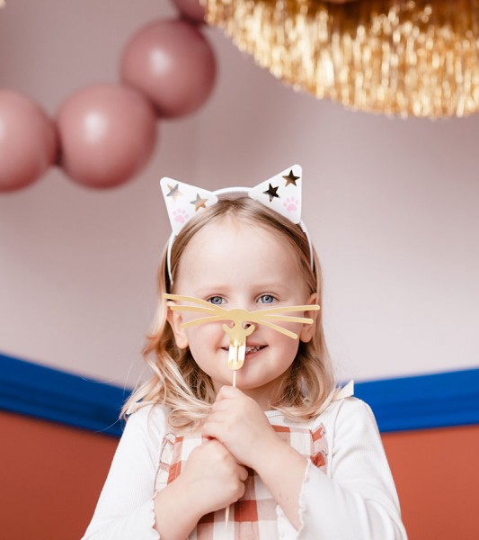 DIY Haarreifen & Schnurrhaare "Kätzchen" für 5 Kinder