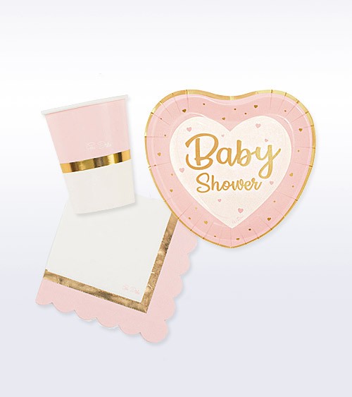 Babyparty Deko-Set "So Sweet" - rosa - 32-teilig