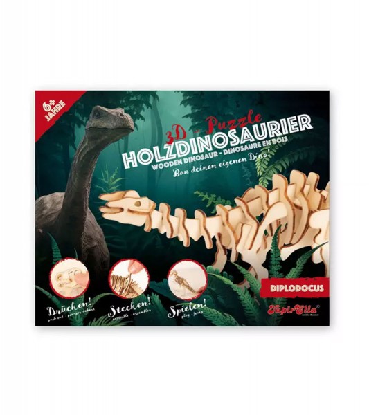 Kleines 3D Puzzle aus Holz "Dinosaurier" - sortiert