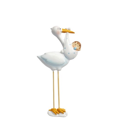 Storch mit Baby Boy - 2D - 10 cm