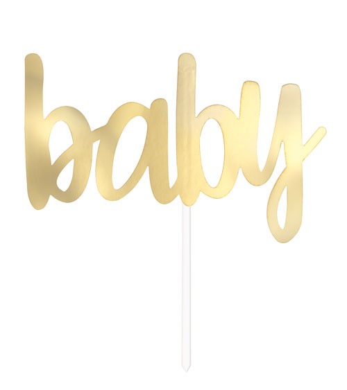 Cake Topper "Baby" - gold metallic