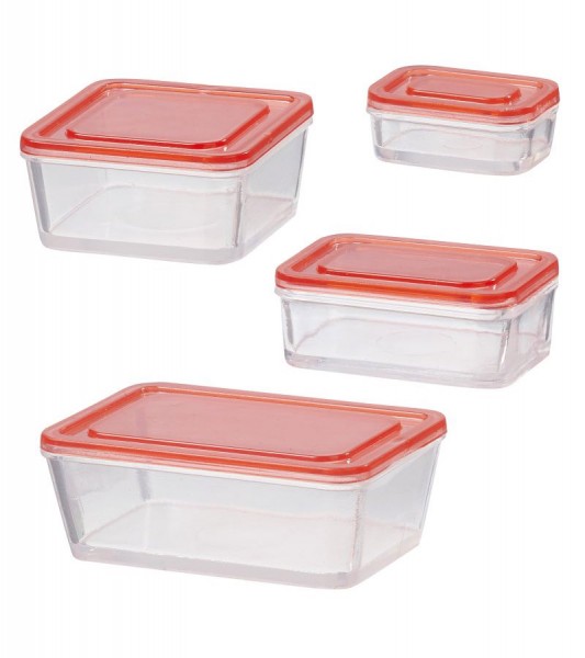 Lunch-Box Set - rot - 1,7 - 3,6 cm - 4-teilig