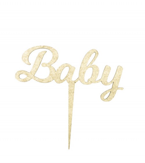 Deko-Stecker aus Holz "Baby" - gold