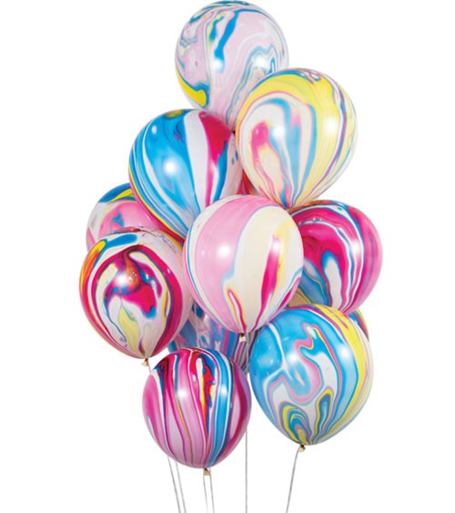 Ballon-Set "Marble" - bunt - 12-teilig