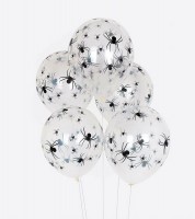 Luftballons "Spiders" - transparent - 5-teilig