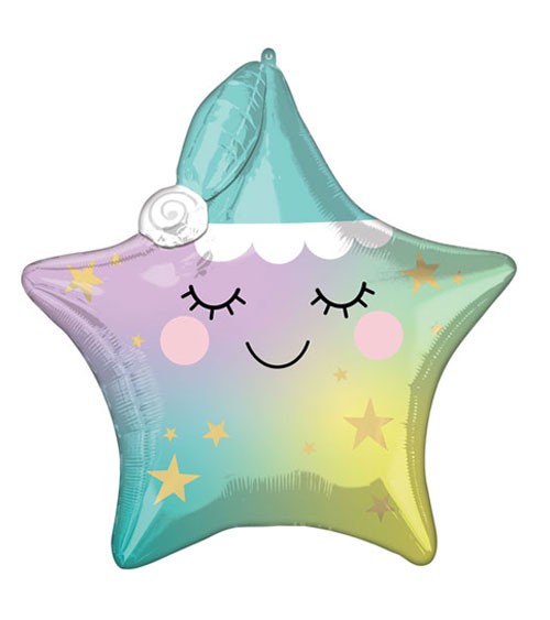 Multi-Stern-Folienballon "Sleppy Little Star" - 60 x 63 cm