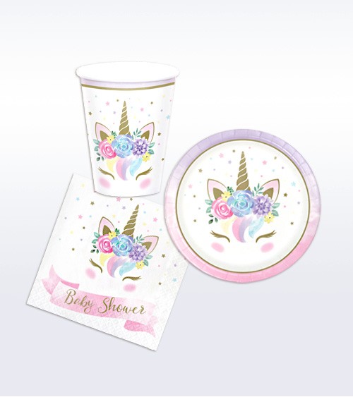 Babyparty Deko-Set "Unicorn" - 32-teilig