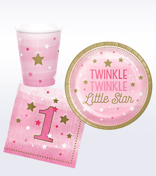 Geburtstags-Deko-Set "One Little Star - Girl" - 32-teilig