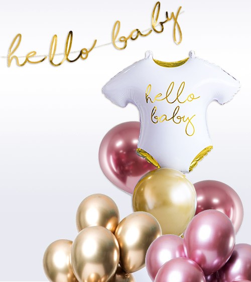 Babyparty Ballon-Set "Glossy Pink" - 26-teilig