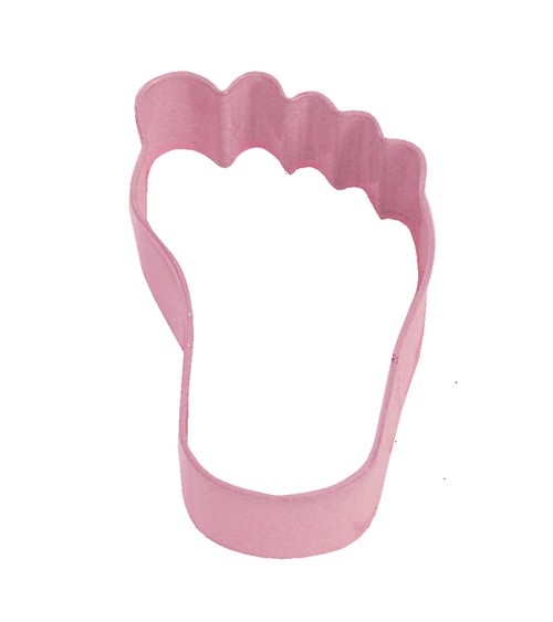 Ausstechform Babyfüßchen - rosa - 8,9 cm