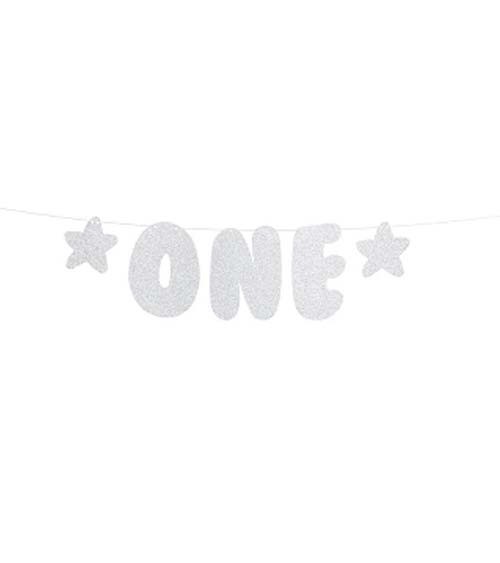 DIY-Girlande "One" - glitter silber - 50 cm