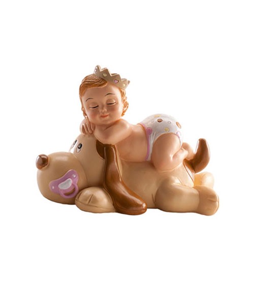 Deko-Figur "Kleine Prinzessin mit Hund" - 10 cm