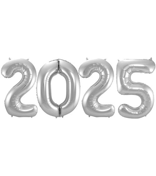 SuperShape-Folienballon-Set "2025" - silber - 86 cm