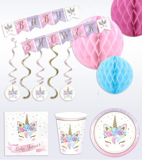 Babyparty Deko-Set "Unicorn" - 41-teilig