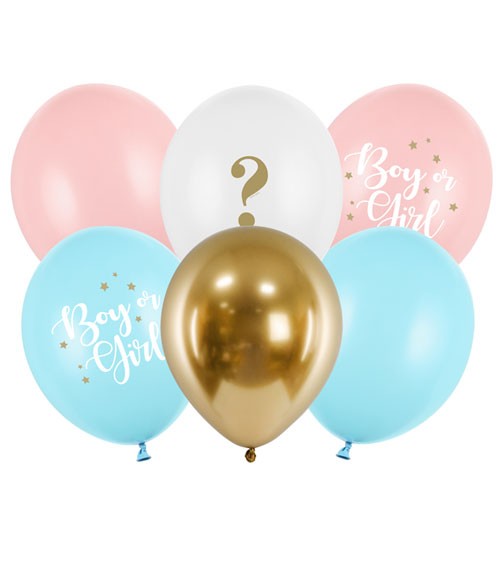 Luftballon-Set "Boy or Girl" - 30 cm - 6-teilig