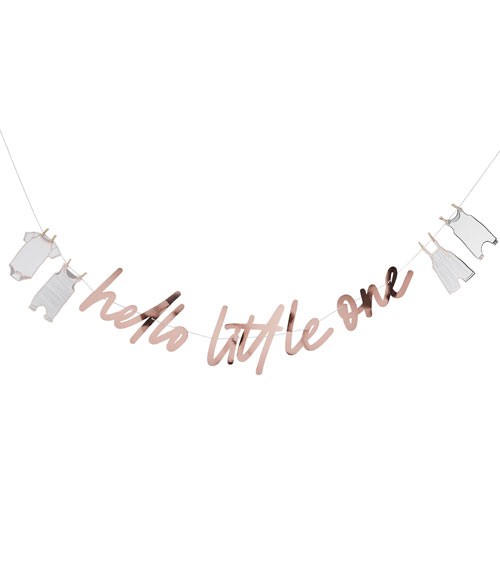 DIY Schriftzug-Girlande "Hello Little One" - rosegold - 2 m