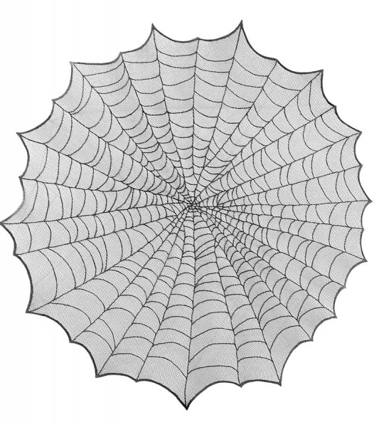 Runde Tischdecke "Spiderweb" - schwarz - 124 cm