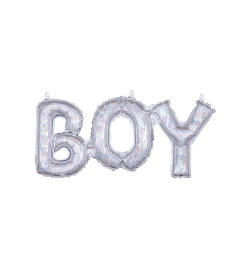 Schriftzug-Folienballon "Boy" - holographic - 50 x 22 cm