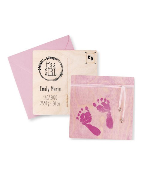 DIY-Abdruck-Set "Baby" - pink - 10-teilig