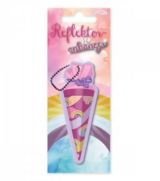 Reflektoranhänger "Schultüte - Regenbogen" - 5 cm