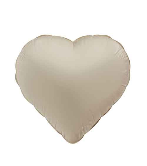 Herz-Folienballon - creamy latte - 45 cm