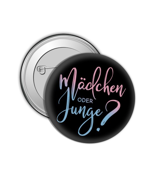 Button "Gender Reveal" - schwarz