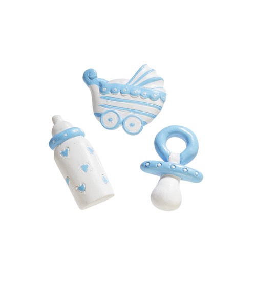 Baby-Streuteile "Junge" - 3 cm - 3-teilig