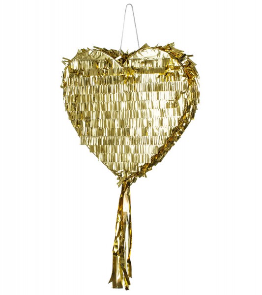 Zieh-Pinata "Herz" - metallic gold - 36 x 32 x 10 cm