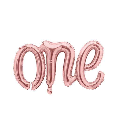 Script-Folienballon "One" - rosegold - 66 x 37 cm