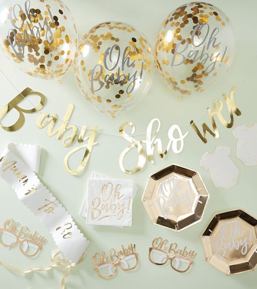 Babyparty Deko-Set "Oh Baby" - 55-teilig