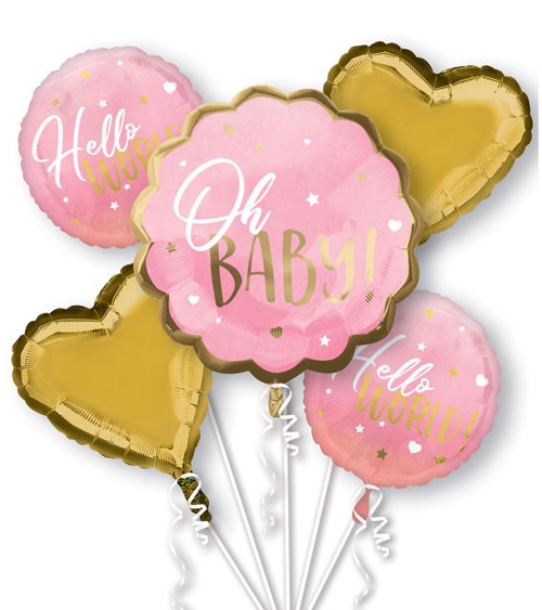 Folienballon-Set "Oh Baby" - Girl - 5-teilig