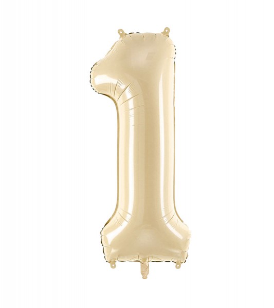 Folienballon Zahl 1 - beige - 86 cm