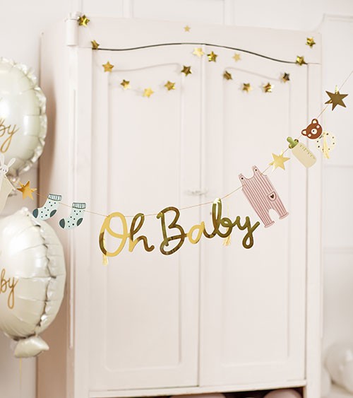 DIY-Girlande "Oh Baby" - 2,5 m - 18-teilig