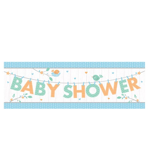 Baby Shower-Partybanner "Hello Baby - blau" - 152 cm