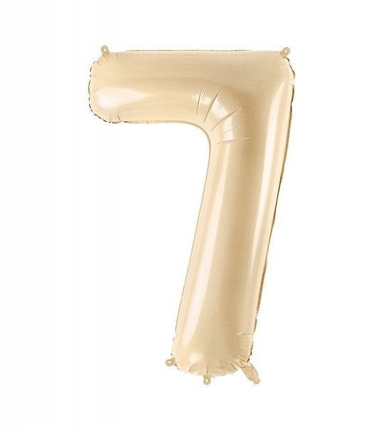 Folienballon Zahl 7 - beige - 86 cm