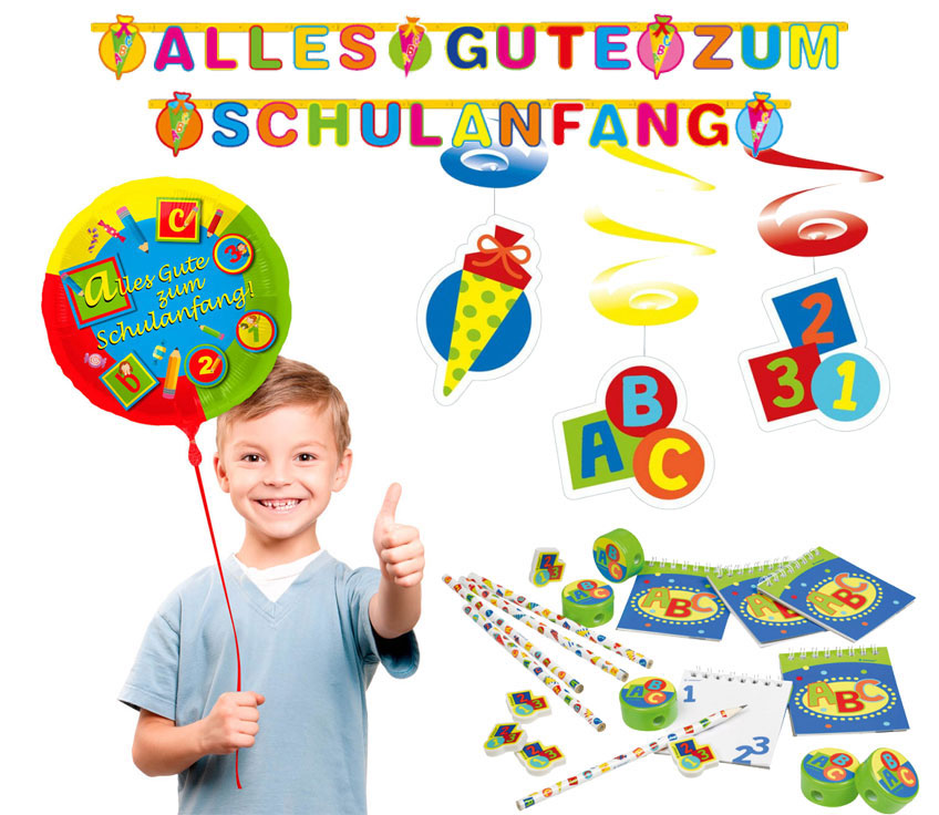 Mit bunten Girlanden, Ballons und Mitgebseln für die Einschulung dekoriert ihr im Handumdrehen eine tolle Schulanfangs-Party