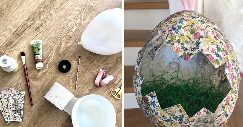 DIY Osterei leichtgemacht mit Luftballon, Klopapier, Wasser & Oster-Servietten